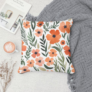 Terracotta Wildblume Boho Rustikale Frühlingsakzen Kissen