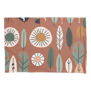 Terracotta-Wildblume Boho Rustikaler eklektischer Kissenbezug