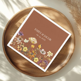Terracotta Wildblume Boho Wedding Napkins Serviette