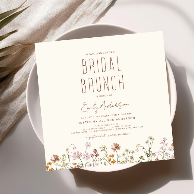 Terracotta Wildblume Bridal Brunch Dusche Einladung (Von Creator hochgeladen)