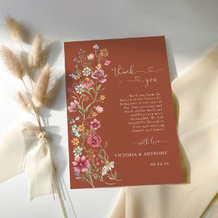 Terracotta Wildblume Danke Karte