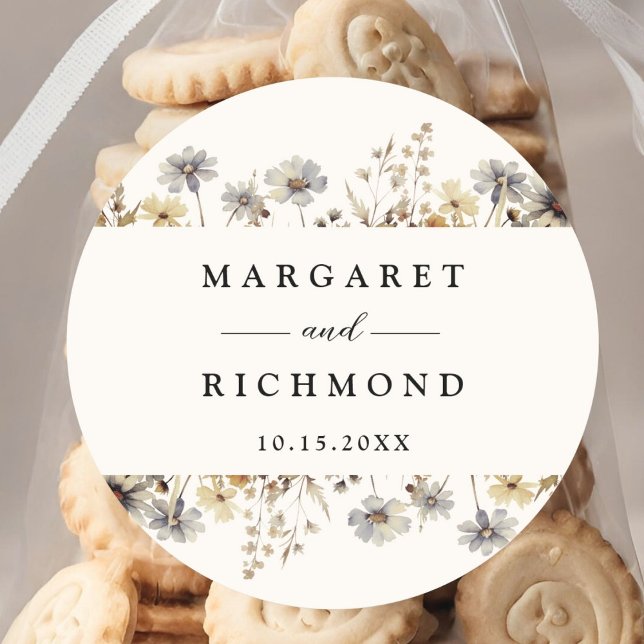 Terracotta Wildblume Floral Wedding Runder Aufkleber (Von Creator hochgeladen)