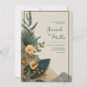 Terracotta Wildblume & Palm Desert Wedding Einladung