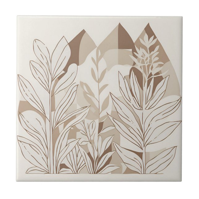 Terracotta Wildblume Rustic Boho Frühlingsdekor Fliese (Vorderseite)