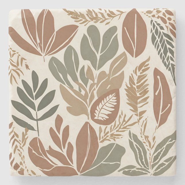 Terracotta Wildblume Rustikale Frühlingszeit Wohng Steinuntersetzer (Vorderseite)
