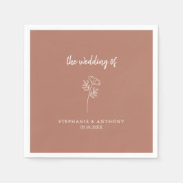 Terracotta Wildblume Wedding Napkins Serviette