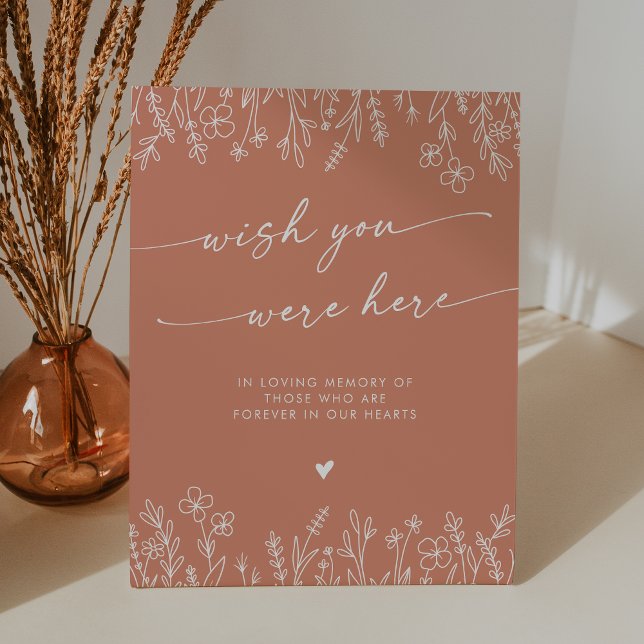 Terracotta wildflower Memorial Wish You Were Here Sockelschild (Von Creator hochgeladen)