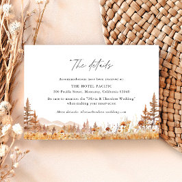 Terracotta Wildflower Mountain Wedding Hotel Begleitkarte