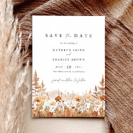 Terracotta Wildflower Mountain Wedding Save The Date