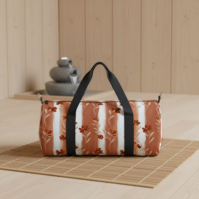 Terracotta Wildflower Stripe Yoga Mat Duffle Bag (Von Creator hochgeladen)