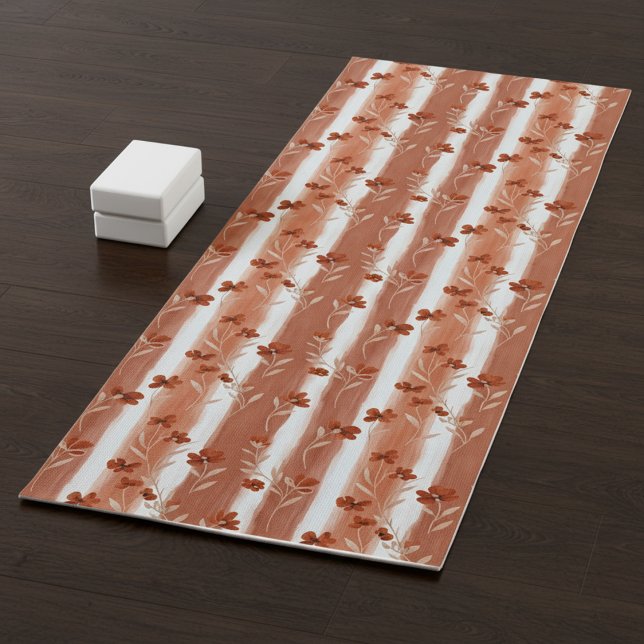 Terracotta Wildflower Stripe Yoga Mat Yogamatte (Von Creator hochgeladen)