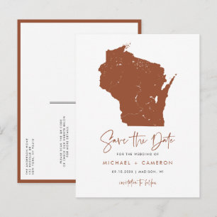 Terracotta Wisconsin Karte QR-Code Save the Date