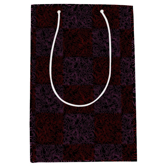 Terrain Pattern Red 01x4B Black BG Mittlere Geschenktüte (Vorderseite)