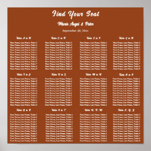 Terrakotta 12x12 alphabetischer Sitzplan  Poster