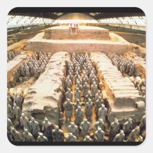 Terrakotta-Armee, Qin-Dynastie, 210 BC Quadratischer Aufkleber