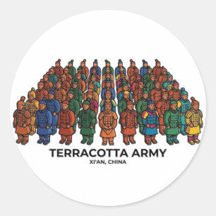TERRAKOTTA-ARmee Runder Aufkleber