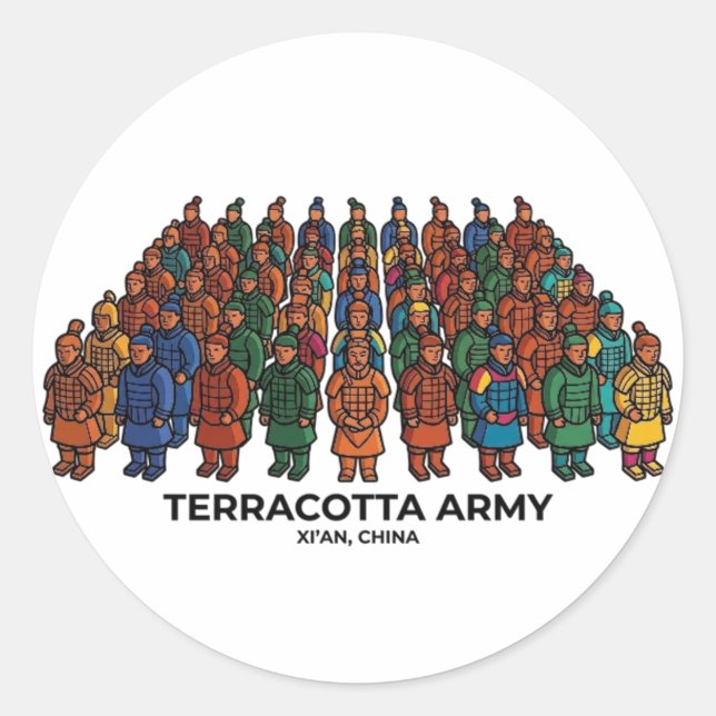 TERRAKOTTA-ARmee Runder Aufkleber (Vorderseite)