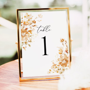 Terrakotta-Blumen-elegante Hochzeitstisch-Nummern