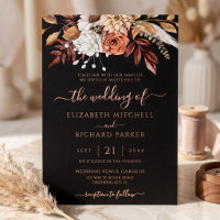 Terrakotta-Blumen fallen schwarz Hochzeit Rose Gol