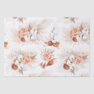 Terrakotta-Blumen Pampas Gras Tropisch Bohemianisc Seidenpapier