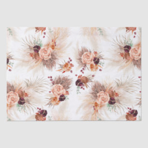 Terrakotta-Blumen Pampasgras Tropisch Bohemian Seidenpapier