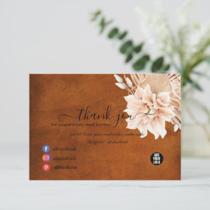 Terrakotta-Blumen und Pampasgras Geschäft Dankeskarte