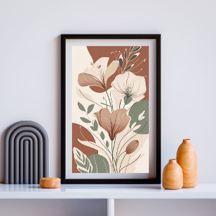 Terrakotta-Blüten-Essenz II – Minimalistische Bota Poster
