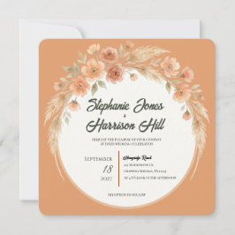 Terrakotta-Blüten-Hochzeitseinladung Einladung