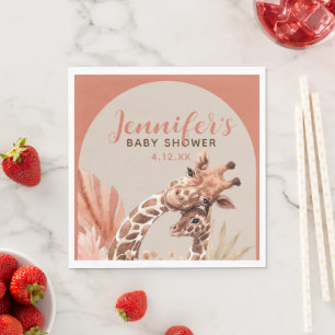 Terrakotta-Boho-Giraffe-Baby-Shower-Papier-Serviet Serviette