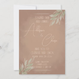 Terrakotta-Boho-Hochzeitseinladung mit minimalisti Einladung