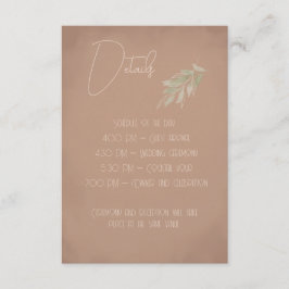 Terrakotta Boho Hochzeitseinlagekarte Begleitkarte