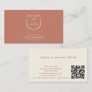 Terrakotta-Boho-Logo + QR-Code Beauty Professional Visitenkarte