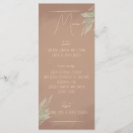 Terrakotta-Boho-Minimalist-Hochzeitsmenü Menükarte