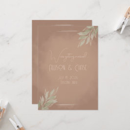 Terrakotta-Boho-Minimalist-Karte zur Vorabanzeige Einladung