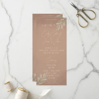 Terrakotta Boho Minimalistische Hochzeit Programm