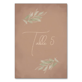 Terrakotta Boho Minimalistische Hochzeit Tischnummer