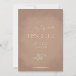 Terrakotta Boho Minimalistische Save-the-Date-Kart Einladung