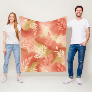 Terrakotta Botanical - Warmes Erdige Floral Fleecedecke