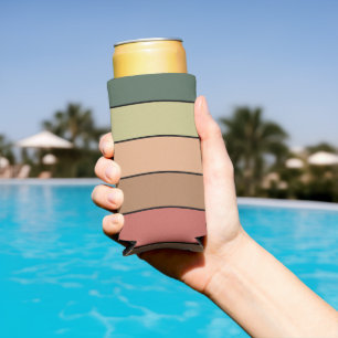 Terrakotta Braun Grün Schwarz Auf Aquarellpapier Selters Dosenkühler
