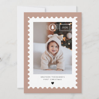 Terrakotta-Briefmarken-Babys erstes Weihnachten