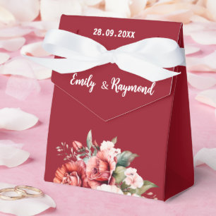 Terrakotta-Burgunder-Rosé-Blumen-Hochzeit Geschenkschachtel