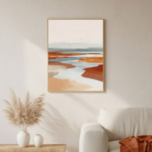 Terrakotta-Canyons-Fluss-Abstrakt-Wandkunst Poster