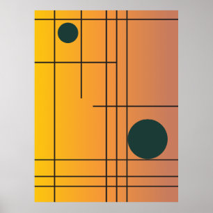 Terrakotta-Drift Nr. 1 — Moderne geometrische Wand Poster
