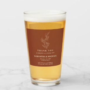 Terrakotta-Efeu moderne einfache Hochzeit Glas