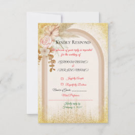 Terrakotta Elegante Antwortkarte RSVP Karte