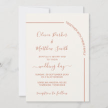 Terrakotta-Elegante Minimalistische Hochzeitseinla