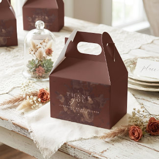 Terrakotta Elegante Rustikale Florale Hochzeitsdus Geschenkschachtel