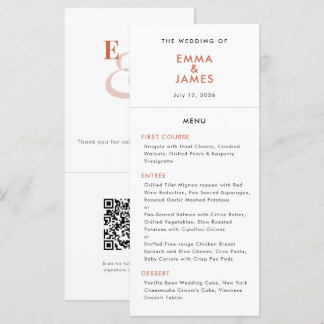 Terrakotta-Empfang mit Und-Zeichen | QR-Code | Ele Menükarte