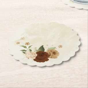Terrakotta-Erdfarbene Blumenhochzeit Untersetzer