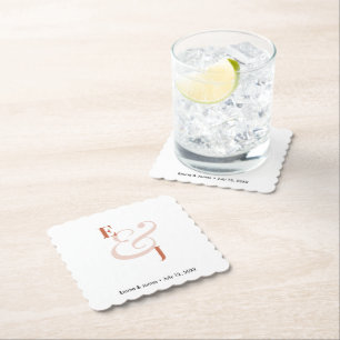 Terrakotta-Et-Zeichen-Hochzeit Cocktail Untersetzer